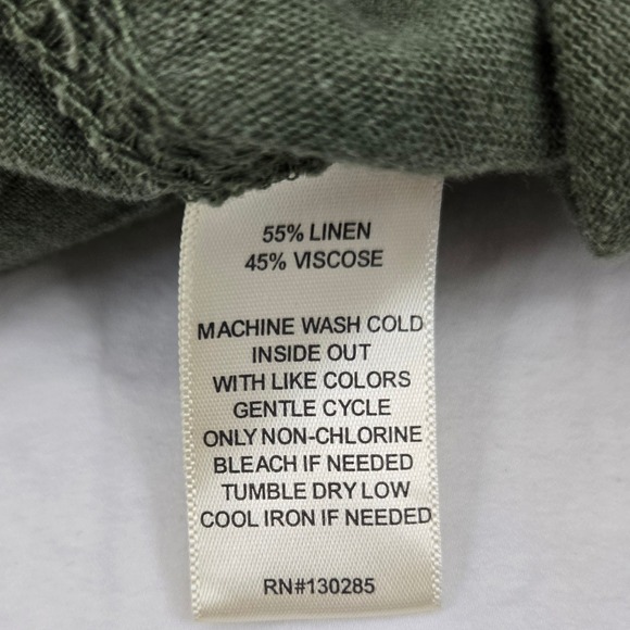 Per Se Womens Linen Blend Cargo Pants Green Drawstring Waist‎ Size S Y2K - Picture 4 of 10